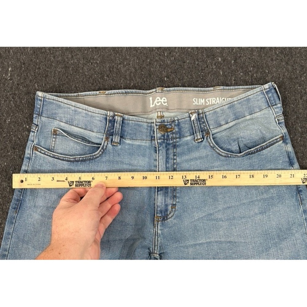 Lee Jeans Mens 38x30 Light Wash Slim Straight Stretch Denim Pants 2161535 - Picture 5 of 8